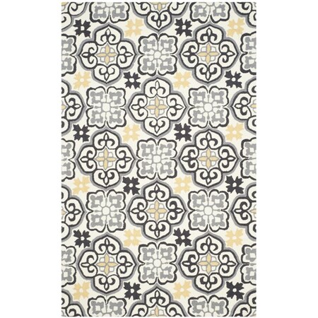 Safavieh Four Seasons Hand Hooked Runner Rug- Grey - Ivory- 2 ft. 3 in. x 8 ft. FRS230A-28